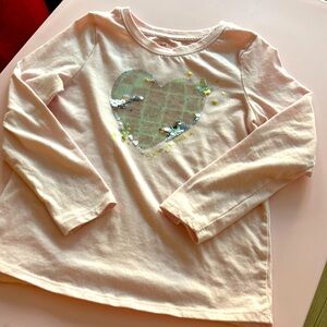 Cat & Jack pink heart sequin top size 8